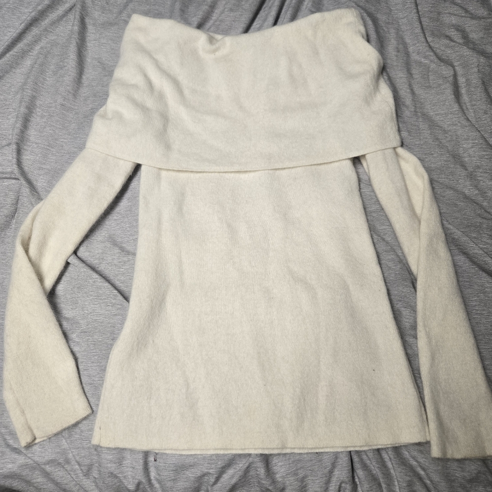 Alex Marie Sweater Cream/White Rabbit Hair Blend Size Small